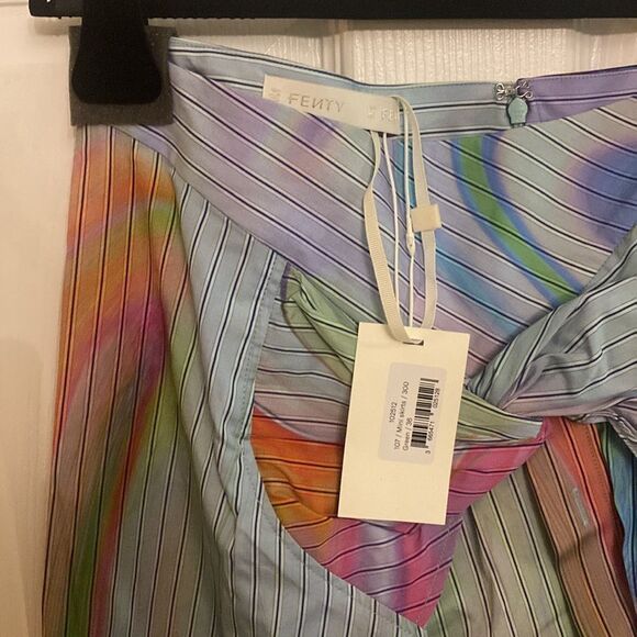 New Rihanna Fenty printed wrap skirt in psychedelic sz 36 - Picture 6 of 11